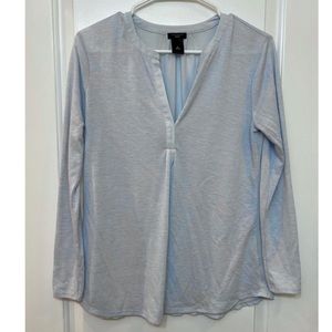 Ann Taylor Sheer Back Top - light blue